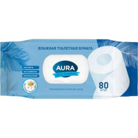 Влажная туалетная бумага Aura (Аура) Ultra Comfort Свежесть и Чистота, 80 шт