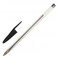 Ручка шариковая Staff (Стафф) Basic Budget BP-04, цвет черный, письмо 500 м, длина корпуса 14 см, линия письма 0,5 мм