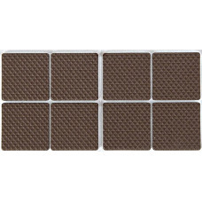 Накладка мебельная квадратная ТУНДРА, 38 х 38 мм, 8 шт, полимерная, коричневая