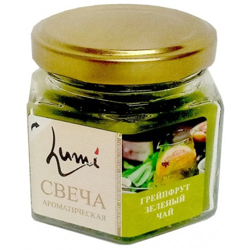 Свеча ароматическая, Грейпфрут, зелёный чай, банка 120 г Свеча ароматическая, Грейпфрут, зелёный чай, банка 120 г