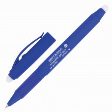 Ручка стираемая гелевая с грипом Brauberg (Брауберг) Soft&Silk, цвет синий, узел 0,7 мм, линия 0,5 мм