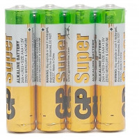 Батарейки алкалиновые GP Super, AA, LR6, 15A, мизинчиковые, КОМПЛЕКТ 4 шт