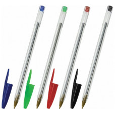 Шариковые ручки Staff (Стафф) Basic Budget Bp-04, набор 4 цвета, линия письма 0,5 мм
