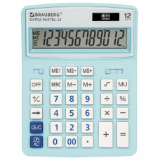Калькулятор настольный Brauberg (Брауберг) EXTRA, двойное питание, голубой, 12 разрядов, 206x155 мм