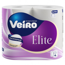 Туалетная бумага Veiro (Вейро) Elite Extra, цвет белый, 4-х слойная, 4 шт Туалетная бумага Veiro (Вейро) Elite Extra, цвет белый, 4-х слойная, 4 шт