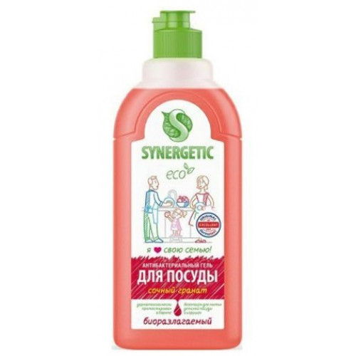 Средство для мытья посуды антибактериальное Synergetic (Синергетик) Сочный гранат, 500 мл Средство для мытья посуды антибактериальное Synergetic (Синергетик) Сочный гранат, 500 мл