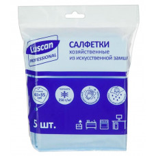 Салфетки Хозяйственные Luscan Professional Искуственная Замша 250гр м2, 40х35см 5шт упак