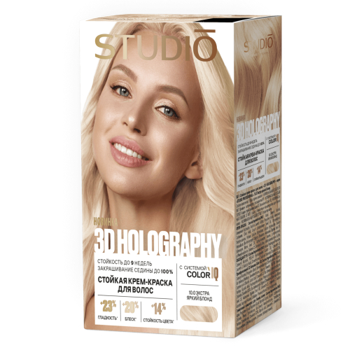Краска для волос Studio (Студио) 10.0 - Экстра яркий блонд Краска для волос Studio (Студио) 10.0 - Экстра яркий блонд