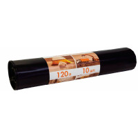 Мешки для мусора 120л, черные,10 шт рулон, ПВД, 80 мкм, 70х108 см, особо прочные, КБ Мешки для мусора 120л, черные,10 шт рулон, ПВД, 80 мкм, 70х108 см, особо прочные, КБ
