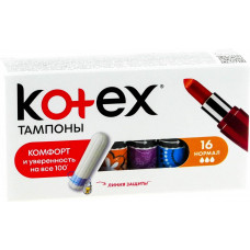 Тампоны Kotex (Котекс) нормал, 16 шт Тампоны Kotex (Котекс) нормал, 16 шт