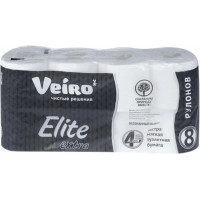 Туалетная бумага Veiro (Вейро) Elite Extra, цвет белый, 4-х слойная, 8 шт Туалетная бумага Veiro (Вейро) Elite Extra, цвет белый, 4-х слойная, 8 шт