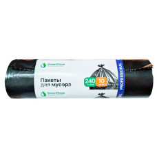 Мешки для мусора ПВД GreenClean 240 л. 10 шт  Professional (30мкм) Черные