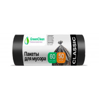 Мешки для мусора ПНД GreenClean 60л. 50шт Classic (6мкм) Черные Мешки для мусора ПНД GreenClean 60л. 50шт Classic (6мкм) Черные