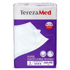 TerezaMed Пеленки одногразовые впитывающие Super 60х60 уп.5 TerezaMed Пеленки одногразовые впитывающие Super 60х60 уп.5