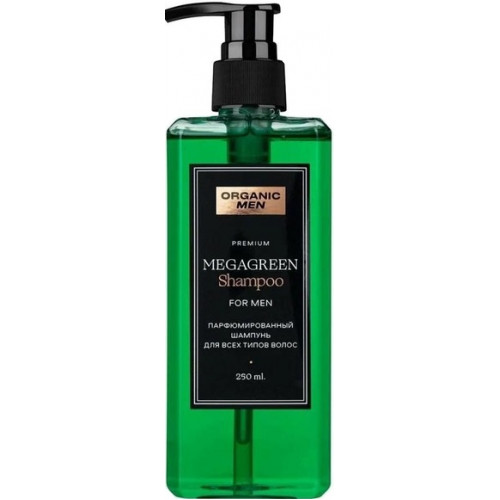 Парфюмированный шампунь для всех типов волос Organic Men MegaGreen, 250 мл Парфюмированный шампунь для всех типов волос Organic Men MegaGreen, 250 мл