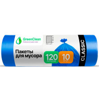 Мешки для мусора ПВД GreenClean 180 л. 10шт Standart (30мкм) Синие Мешки для мусора ПВД GreenClean 180 л. 10шт Standart (30мкм) Синие