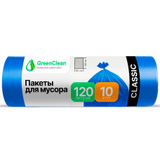Мешки для мусора ПВД GreenClean 180 л. 10шт  Standart (30мкм) Синие 