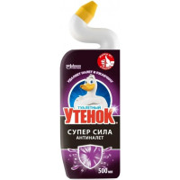 Средство для чистки унитаза Туалетный Утенок Супер сила Антиналет, 500 мл Средство для чистки унитаза Туалетный Утенок Супер сила Антиналет, 500 мл