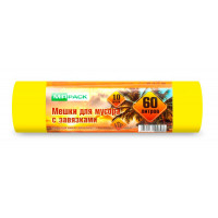 Мешки для мусора ПНД MirPack с завязк. 60л. 10шт VIP (18мкм) Желтые Мешки для мусора ПНД MirPack с завязк. 60л. 10шт VIP (18мкм) Желтые