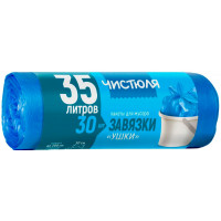 Мешки для мусора ПНД "Ушки" 35л. 30шт (12мкм) Мешки для мусора ПНД "Ушки" 35л. 30шт (12мкм)