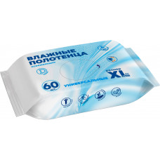 Полотенца влажные очищающие, универсальные XL без клапана, 60 шт