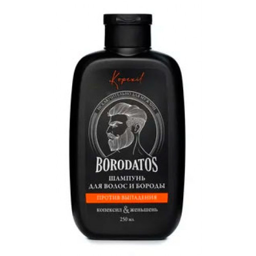Шампунь для волос и бороды против выпадения Borodatos (Бородатос), 250 мл Шампунь для волос и бороды против выпадения Borodatos (Бородатос), 250 мл