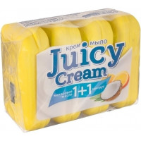 Крем-мыло туалетное JUICY CREAM Кокосовое масло+ Цитрус, 4 шт х 90 г
