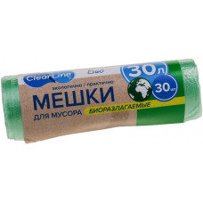 Мешки для мусора Clear Line зеленые Био, 30 л, 30 шт