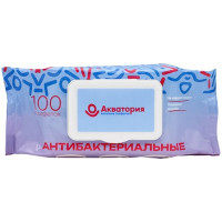 Салфетки влажные Акватория Антибактериальные, с клапаном, 100 шт Салфетки влажные Акватория Антибактериальные, с клапаном, 100 шт