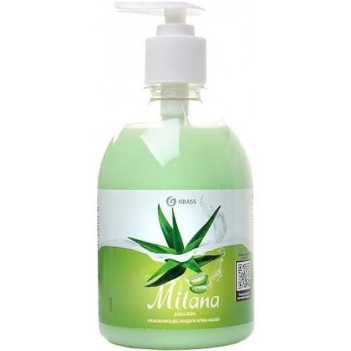 Крем-мыло жидкое увлажняющее Milana (Милана) с алоэ вера, с дозатором, 500 мл Крем-мыло жидкое увлажняющее Milana (Милана) с алоэ вера, с дозатором, 500 мл
