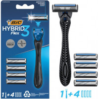 Станок для бритья мужской BIC (Бик) Hybrid Flex 3 с 4-мя кассетами Станок для бритья мужской BIC (Бик) Hybrid Flex 3 с 4-мя кассетами
