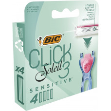Сменные кассеты для бритвы BIC (Бик) Click 3 Soleil Sensitive, 4 шт