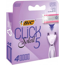 Сменные кассеты для бритвы Click 5 Soleil Bic (Бик), 4 шт