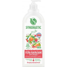 Гель-бальзам для мытья посуды Synergetic Розовый грейпфрут и Специи, дозатор, 400 мл Гель-бальзам для мытья посуды Synergetic Розовый грейпфрут и Специи, дозатор, 400 мл