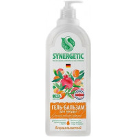 Гель-бальзам для мытья посуды Synergetic Сочный гранат и Абрикос, дозатор, 400 мл