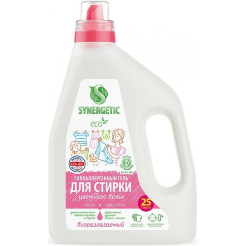 Гель для стирки для цветного белья Synergetic (Синергетик) COLOR концентрат, 1,5 л Гель для стирки для цветного белья Synergetic (Синергетик) COLOR концентрат, 1,5 л