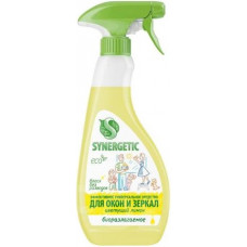 Средство для мытья стекол и зеркал Synergetic (Синергетик) Цветущий лимон, курок, 500 мл