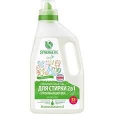 Гель для стирки универсальный Synergetic (Синергетик) 2 в 1 c пятновыводителем, 1 л