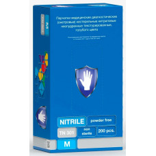 Перчатки нитриловые смотровые 50 пар (100 шт.), голубые, SAFE&CARE ZN302, размер M