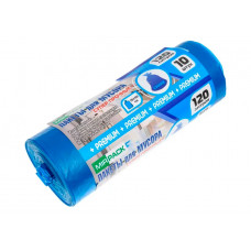 Мешки для мусора ПВД MirPack 120л. 10шт  Premium+ (30мкм) Синие