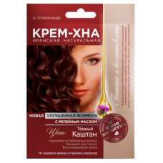 Крем-Хна в готовом виде "Темный каштан" с репейным маслом, 50 мл