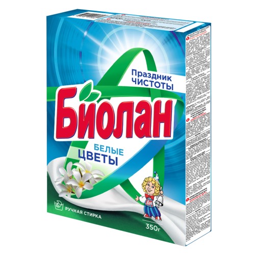 Стиральный порошок для ручной стирки Биолан Белые цветы, 350 г Стиральный порошок для ручной стирки Биолан Белые цветы, 350 г