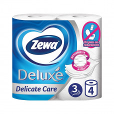Туалетная бумага Zewa Deluxe (Зева Делюкс), цвет белый, 3-х слойная, 4 рулона
