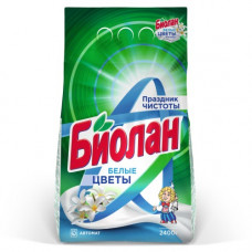 Стиральный порошок автомат Биолан Белые цветы, 2,4 кг Стиральный порошок автомат Биолан Белые цветы, 2,4 кг