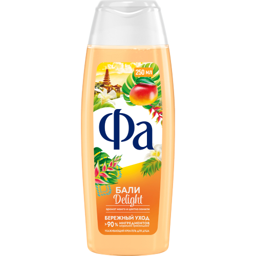 Крем-гель для душа Фа Ритмы острова Бали Аромат Манго и Цветка Ванили, 250 мл Крем-гель для душа Фа Ритмы острова Бали Аромат Манго и Цветка Ванили, 250 мл