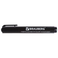 Маркер перманентный (нестираемый) BRAUBERG Classic, черный, круглый наконечник 3 мм