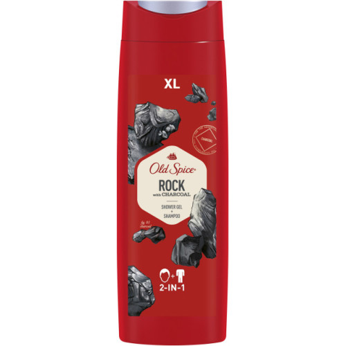 Гель для душа и шампунь Old Spice (Олд Спайс) Rock with Charcoal 2 в 1, 400 мл