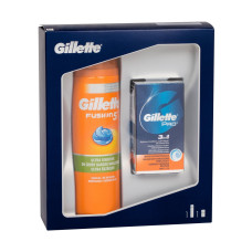 Подарочный набор Gillette (Джилет) Fusion (гель для бритья Ultra Sensitive, 200 мл + бальзам после бритья Pro 3в1, 50 мл)