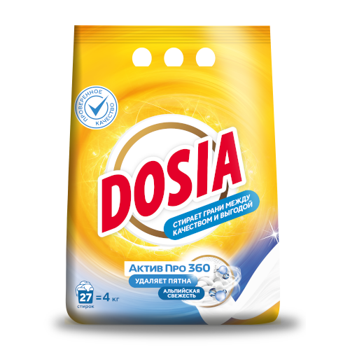 Стиральный порошок автомат Dosia (Дося) Альпийская свежесть, 4 кг Стиральный порошок автомат Dosia (Дося) Альпийская свежесть, 4 кг
