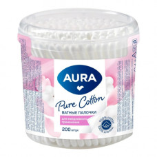 Ватные палочки Aura (Аура), в стакане, 200 шт Ватные палочки Aura (Аура), в стакане, 200 шт